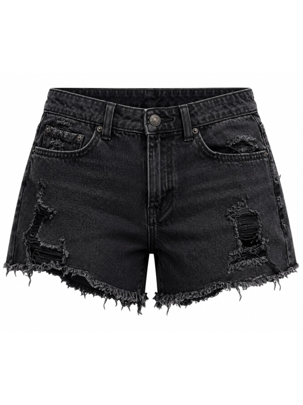 Women's Wild Fable Distressed Black Denim Jean Shorts Size 2
399